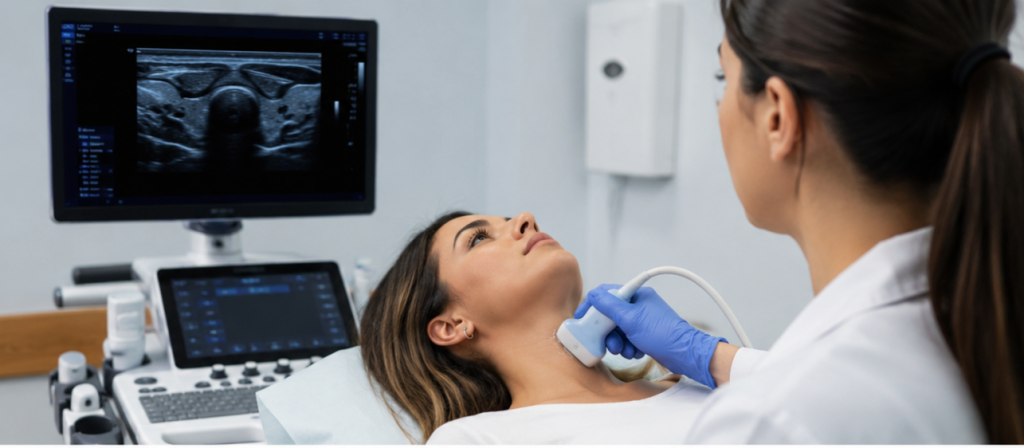Ecografía de tiroides realizada por médico radiólogo en Viña del Mar